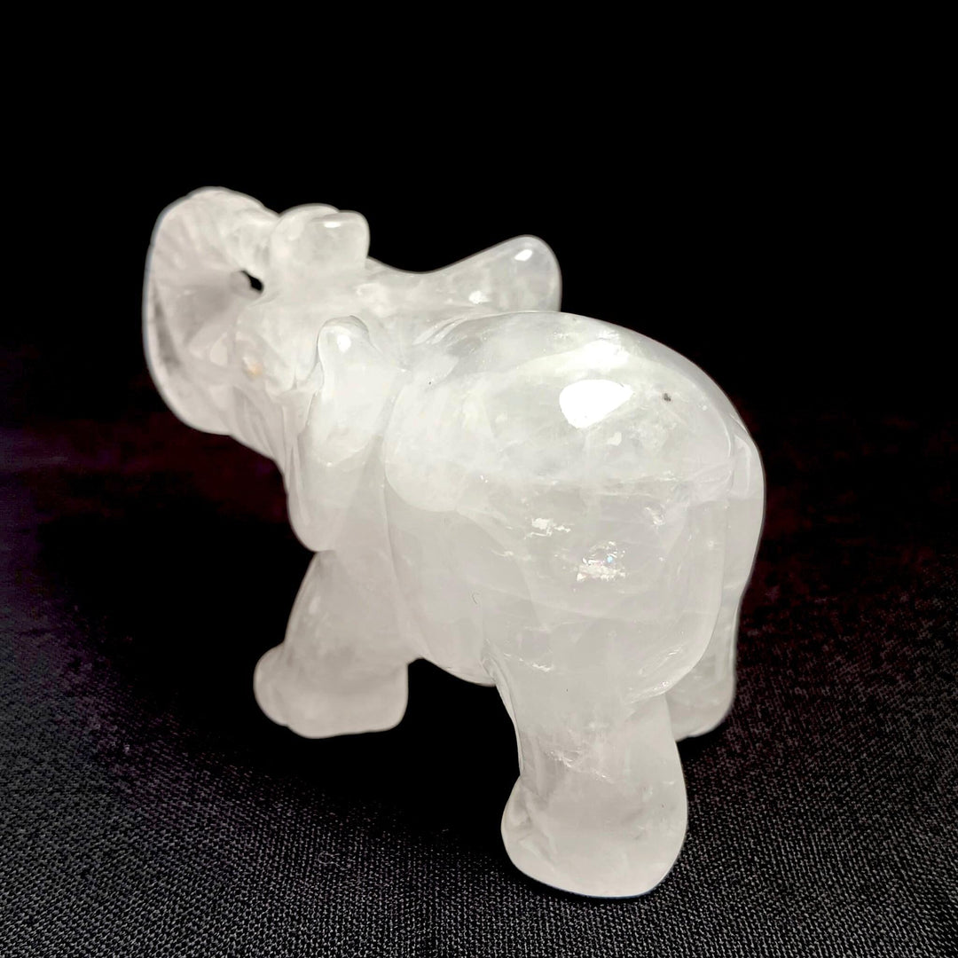 Clear Quartz Elephant 3-Inch | The Harmony Store Carving