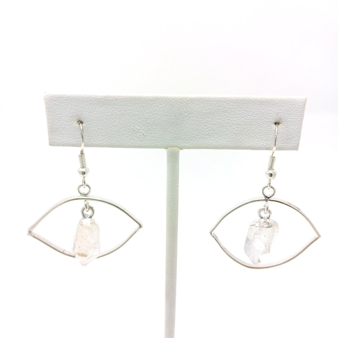 Clear Quartz Eye Dangle Earrings | The Harmony Store Earrings