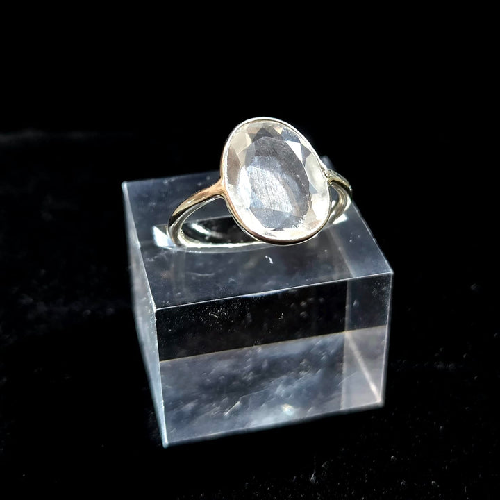 Clear Quartz Flat Faceted 925 Ring | The Harmony Store Ring