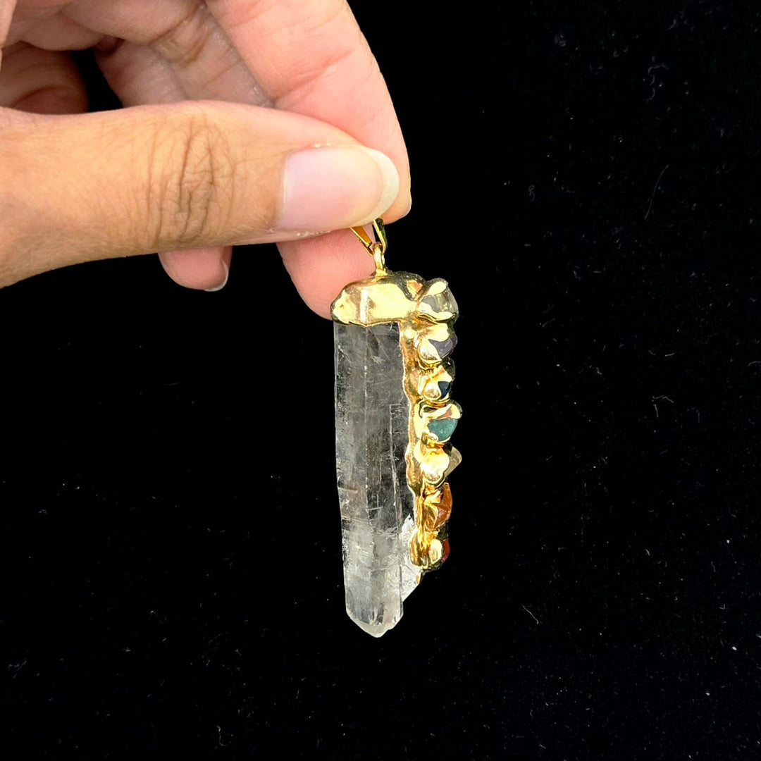 Clear Quartz Gold Chakra Pendant | The Harmony Store Pendant