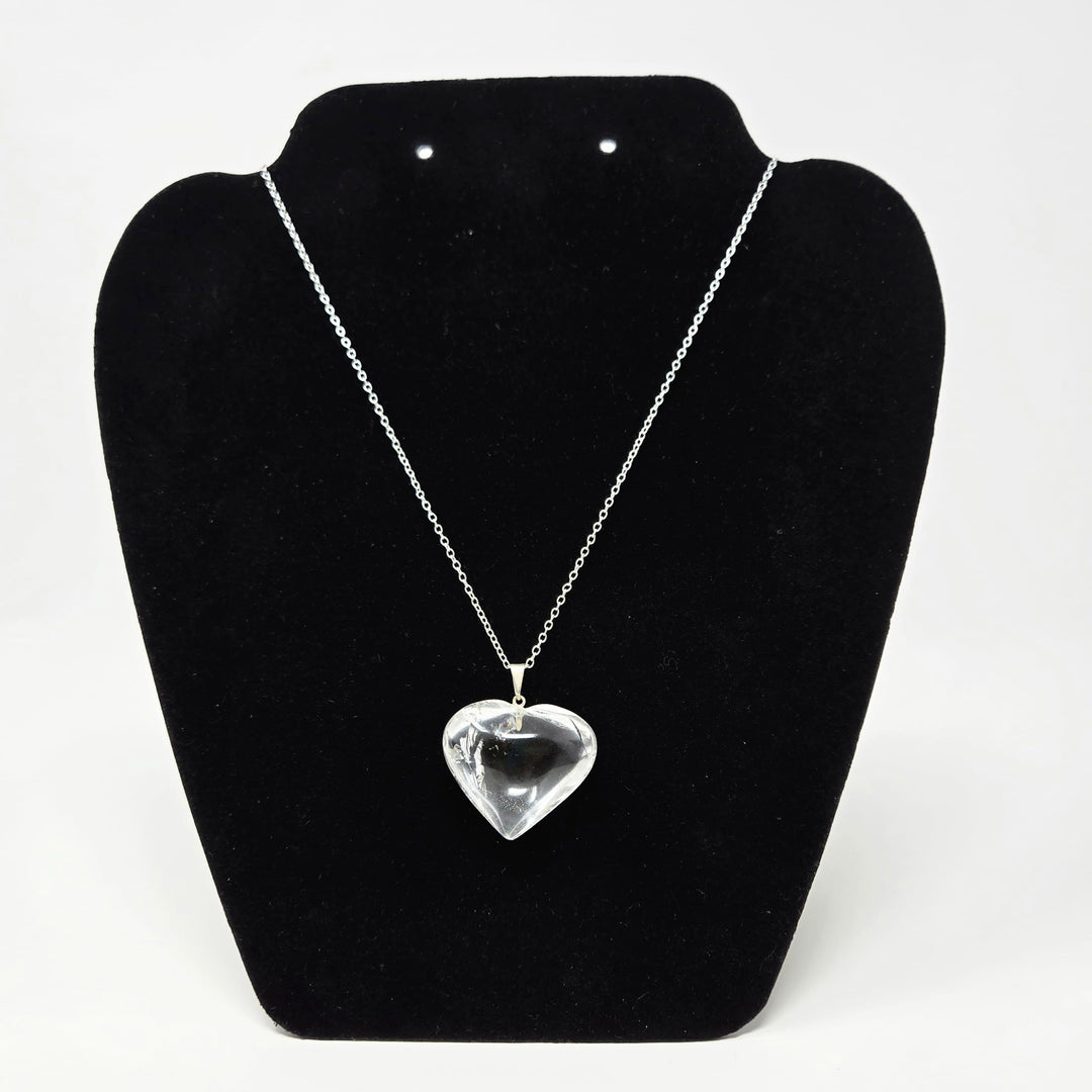 Clear Quartz Heart Pendant Brazil 25mm | The Harmony Store Pendant