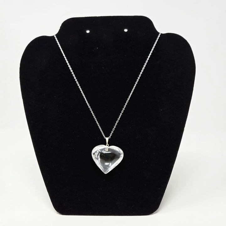 Clear Quartz Heart Pendant Brazil 25mm | The Harmony Store Pendant
