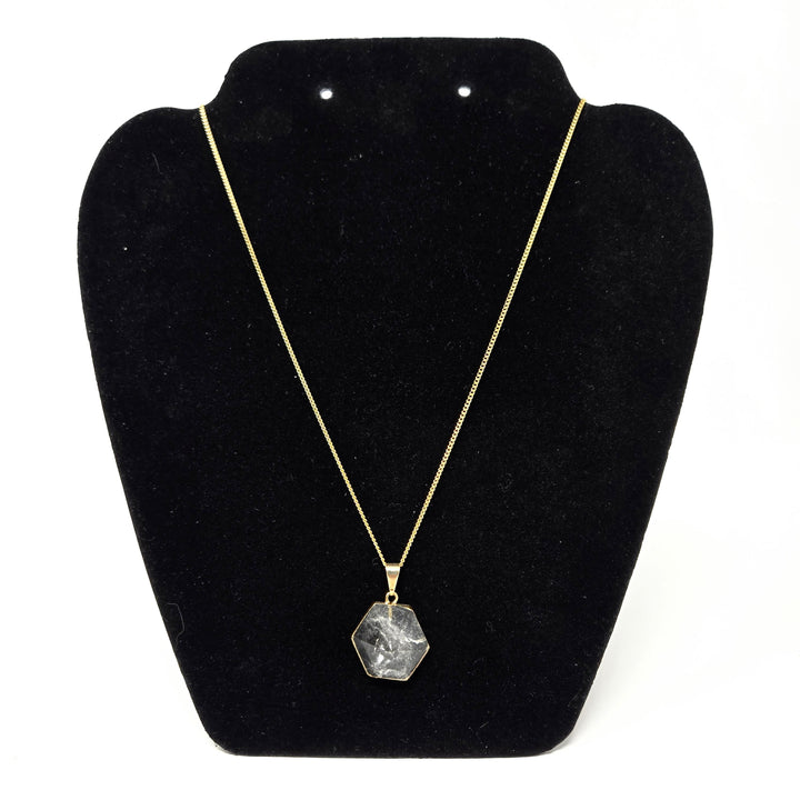 Clear Quartz Hexagonal Necklace Gold | The Harmony Store Necklace