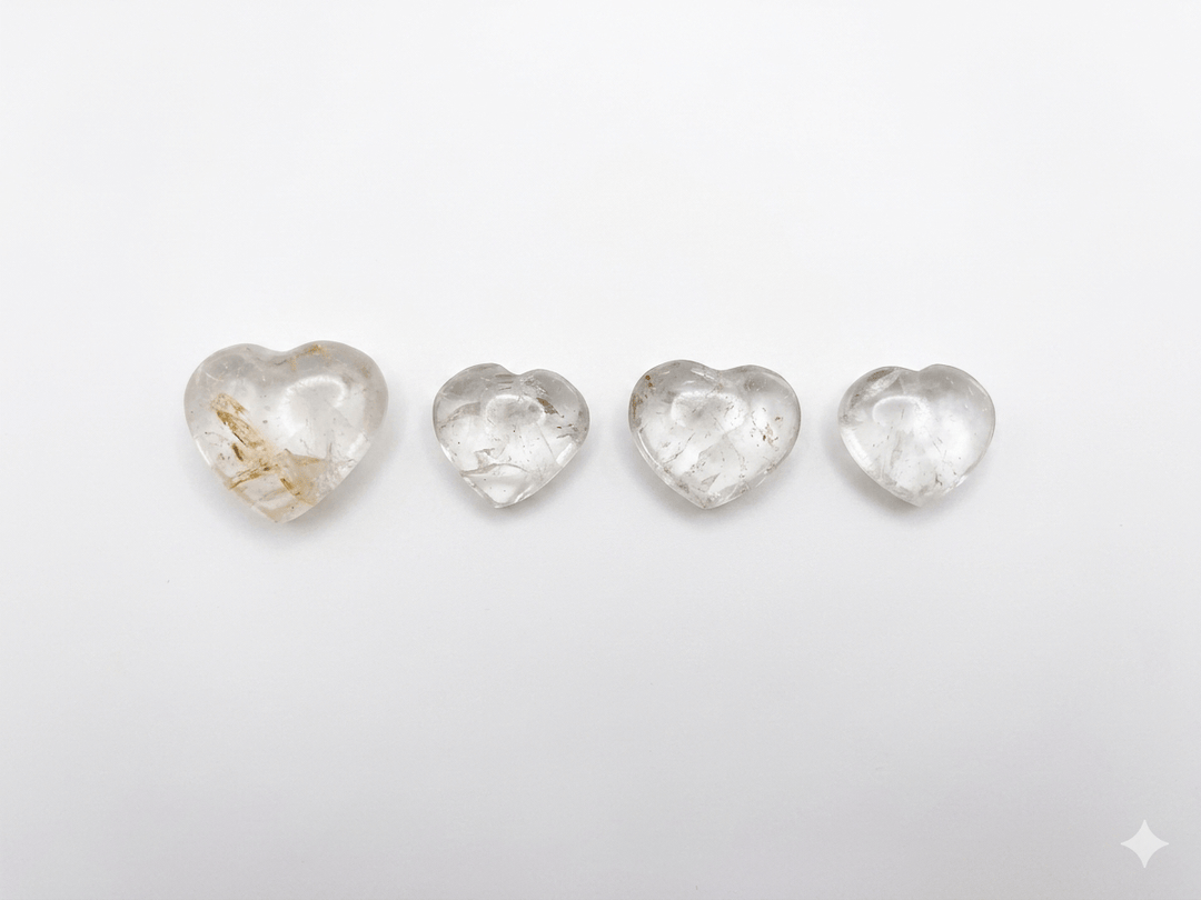 Clear Quartz Mini Hearts | The Harmony Store Heart