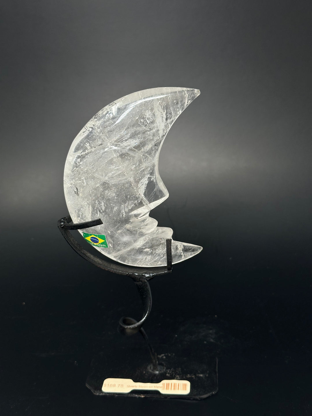Clear Quartz Moon on Stand | The Harmony Store Moon