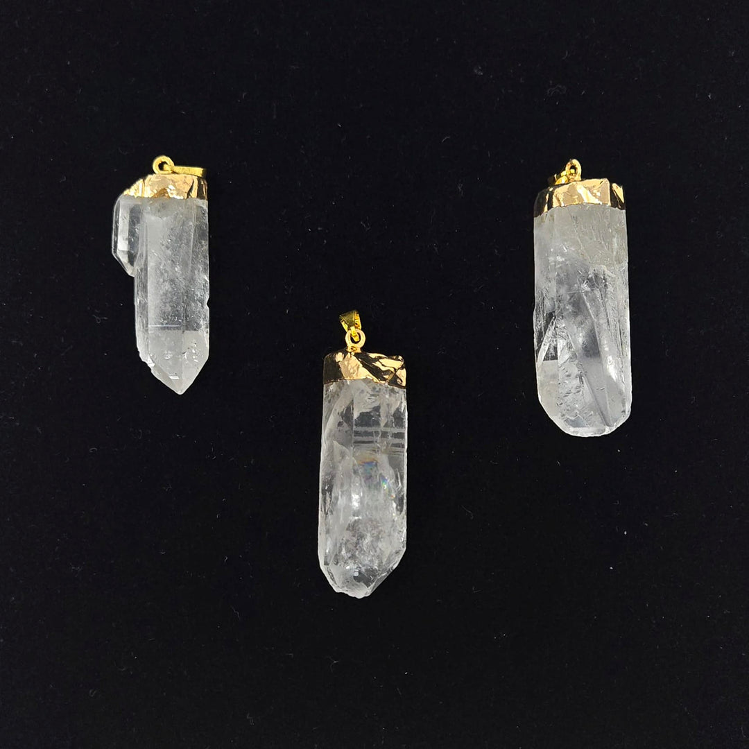 Clear Quartz Rough Gold Pendant | The Harmony Store Pendant