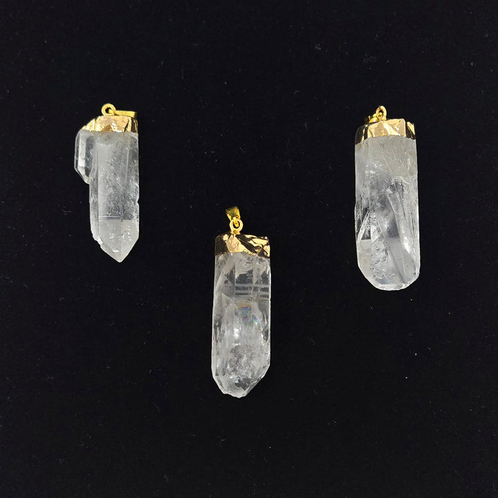Clear Quartz Rough Gold Pendant | The Harmony Store Pendant