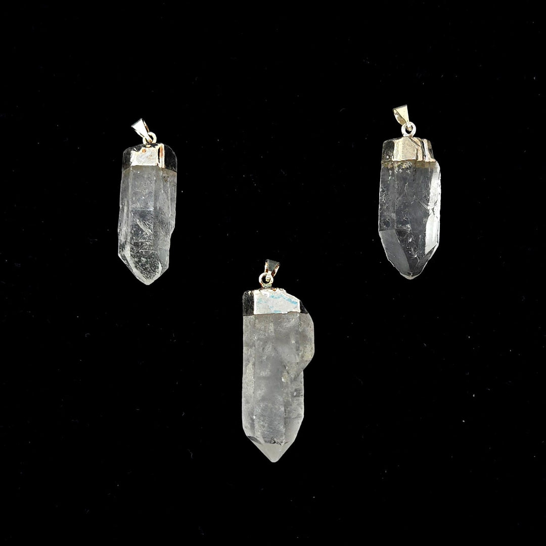 Clear Quartz Rough Silver-Plated Pendant | The Harmony Store Pendant