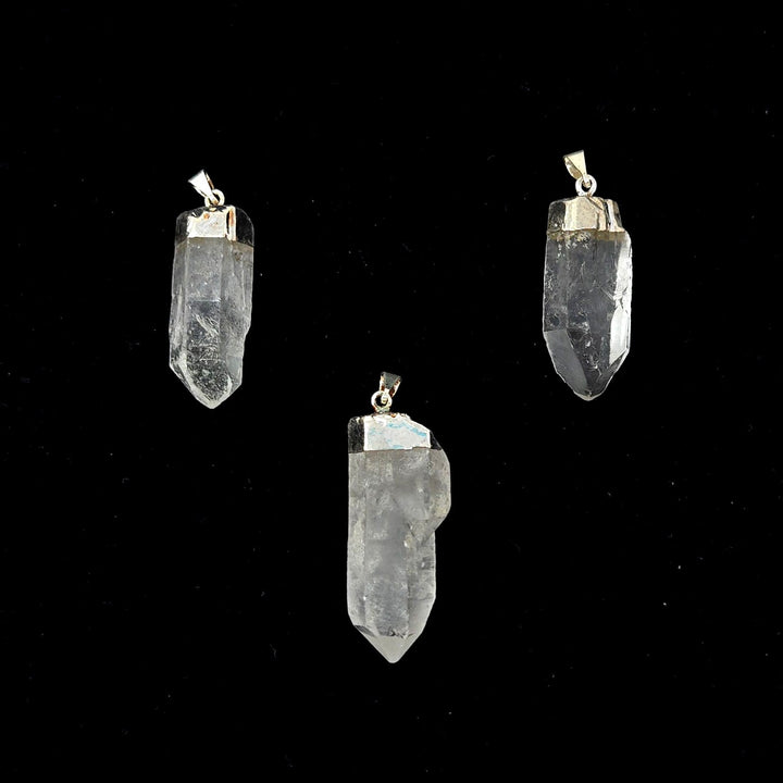 Clear Quartz Rough Silver-Plated Pendant | The Harmony Store Pendant
