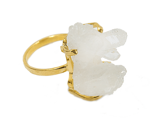 Clear Quartz Simple Band Ring | The Harmony Store Ring