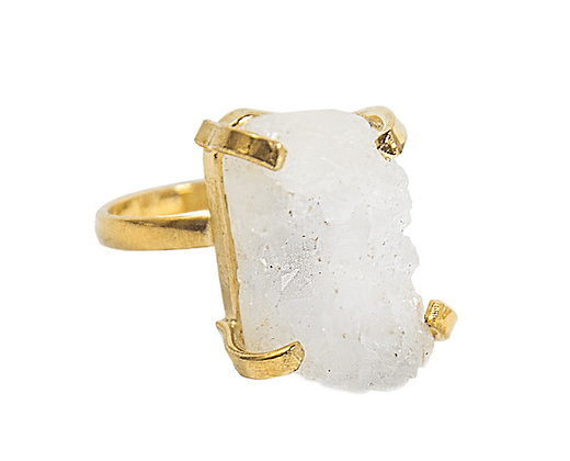 Clear Quartz Simple Band Ring | The Harmony Store Ring