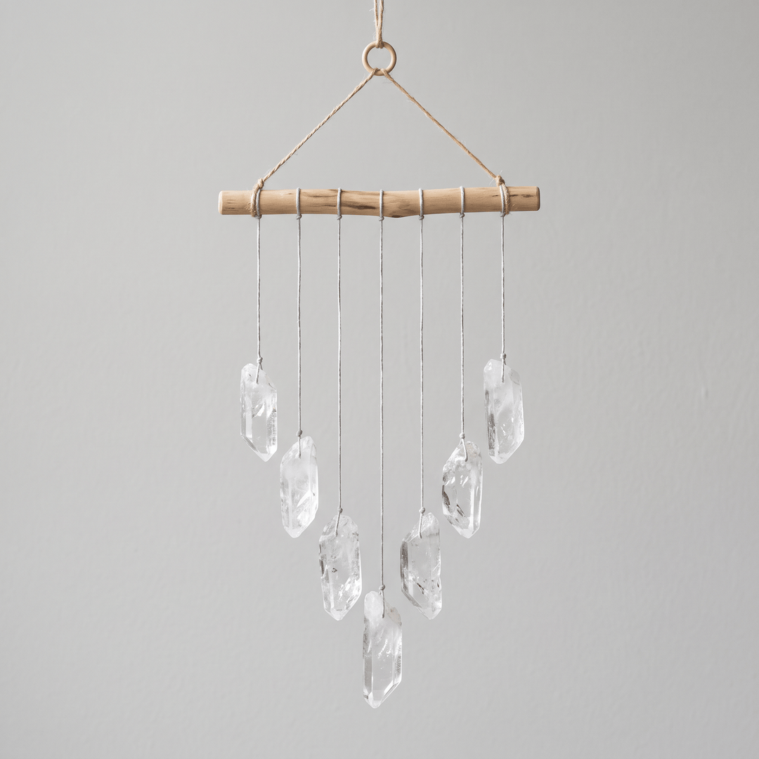 Clear Quartz Wind Chime 7-Piece | The Harmony Store Home Decor