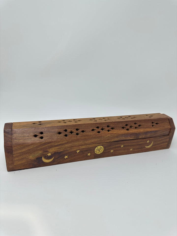 Coffin Incense Burner Sun Moon Star | The Harmony Store Incense Holder