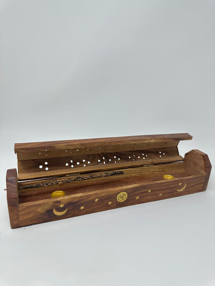 Coffin Incense Burner Sun Moon Star | The Harmony Store Incense Holder