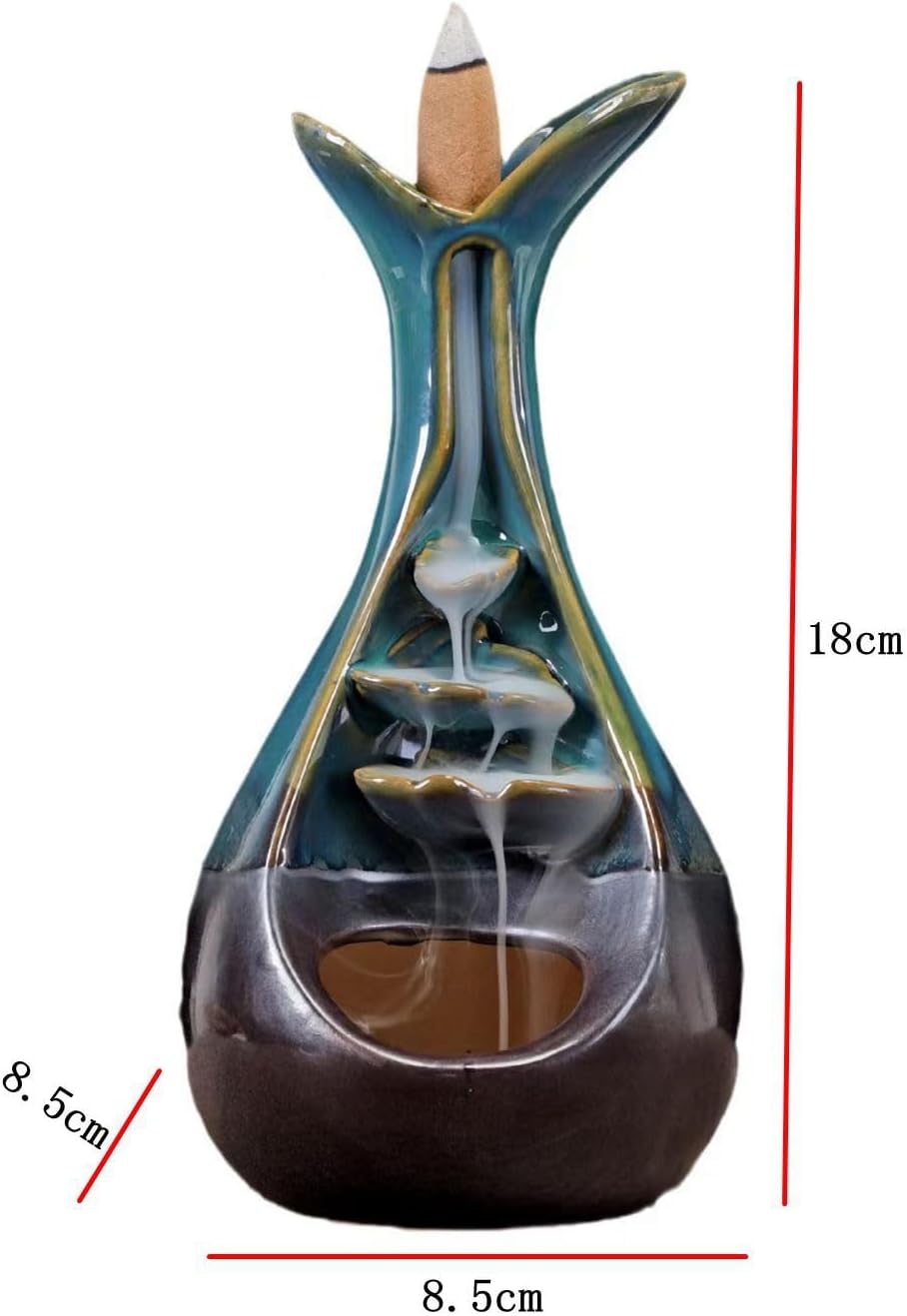 Blue Vase Backflow Incense Burner Ceramic | The Harmony Store Aromatherapy