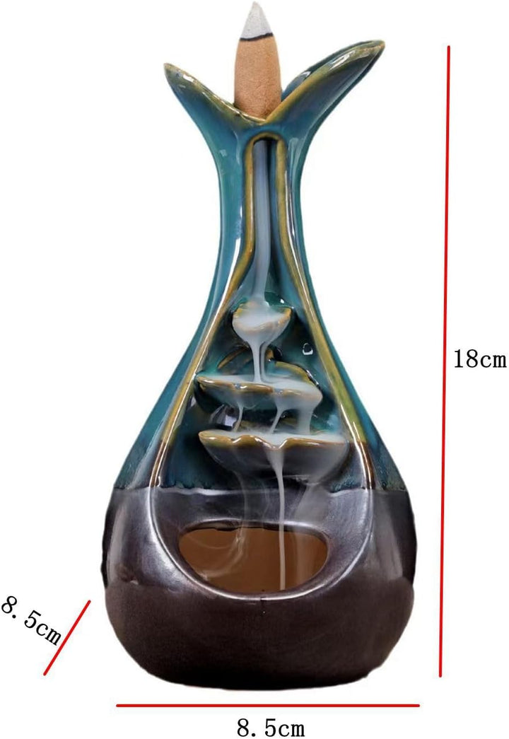Blue Vase Backflow Incense Burner Ceramic | The Harmony Store Aromatherapy