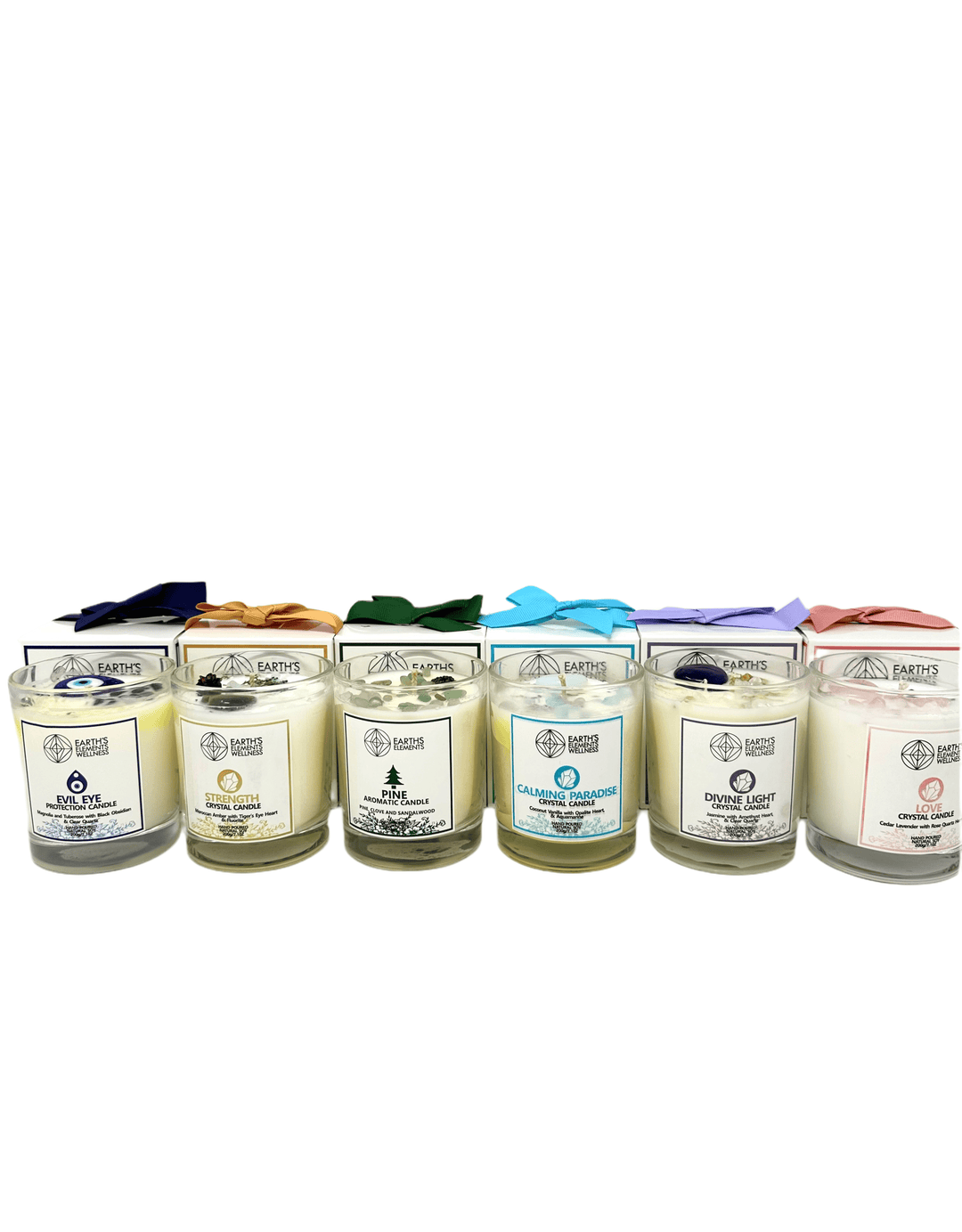 Earth Elements Crystal Candle, 5 Scents | Harmony Candle