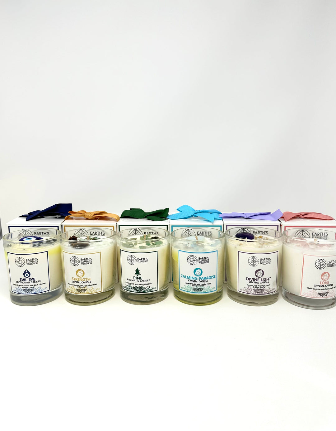 Earth Elements Crystal Candle, 5 Scents | Harmony Candle