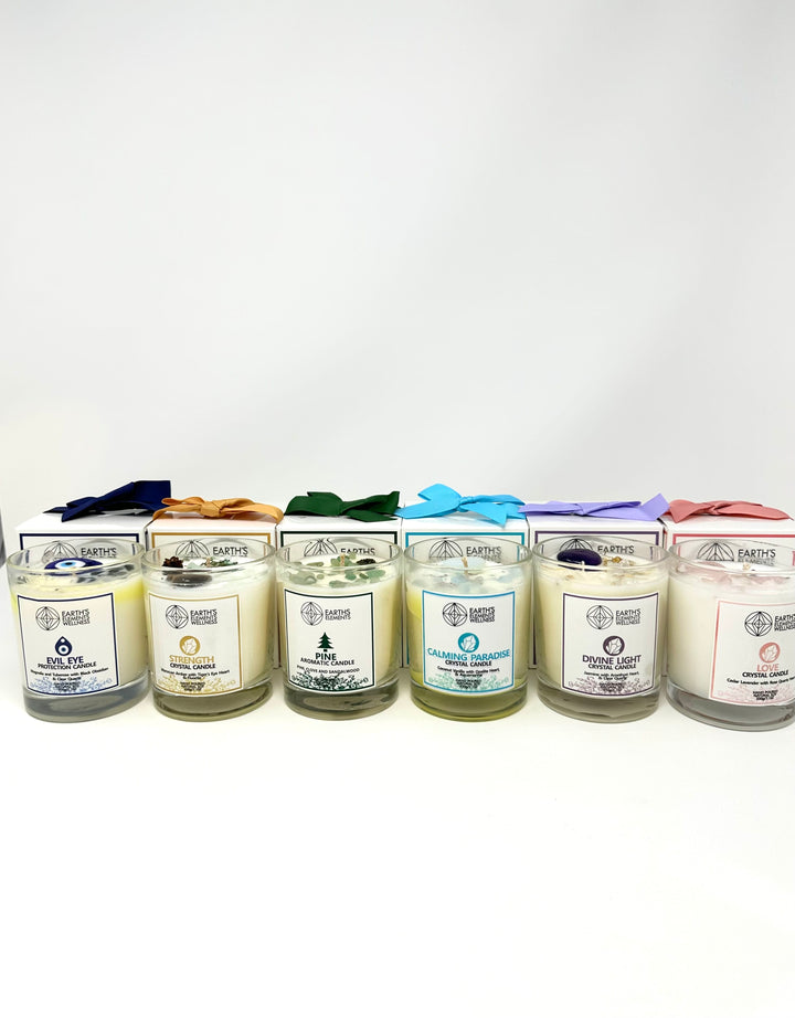 Earth Elements Crystal Candle, 5 Scents | Harmony Candle