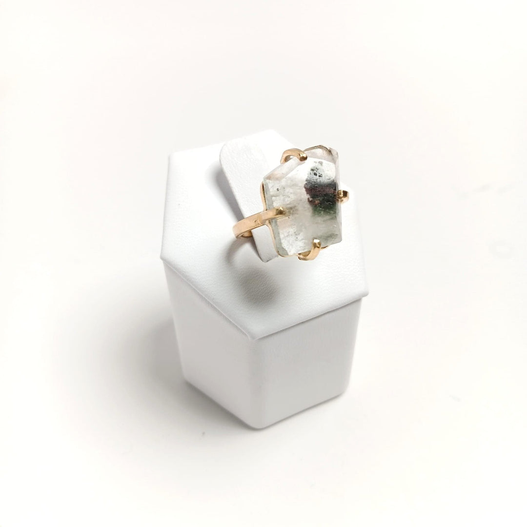 Dendritic Quartz Simple Wire Faceted Ring | The Harmony Store