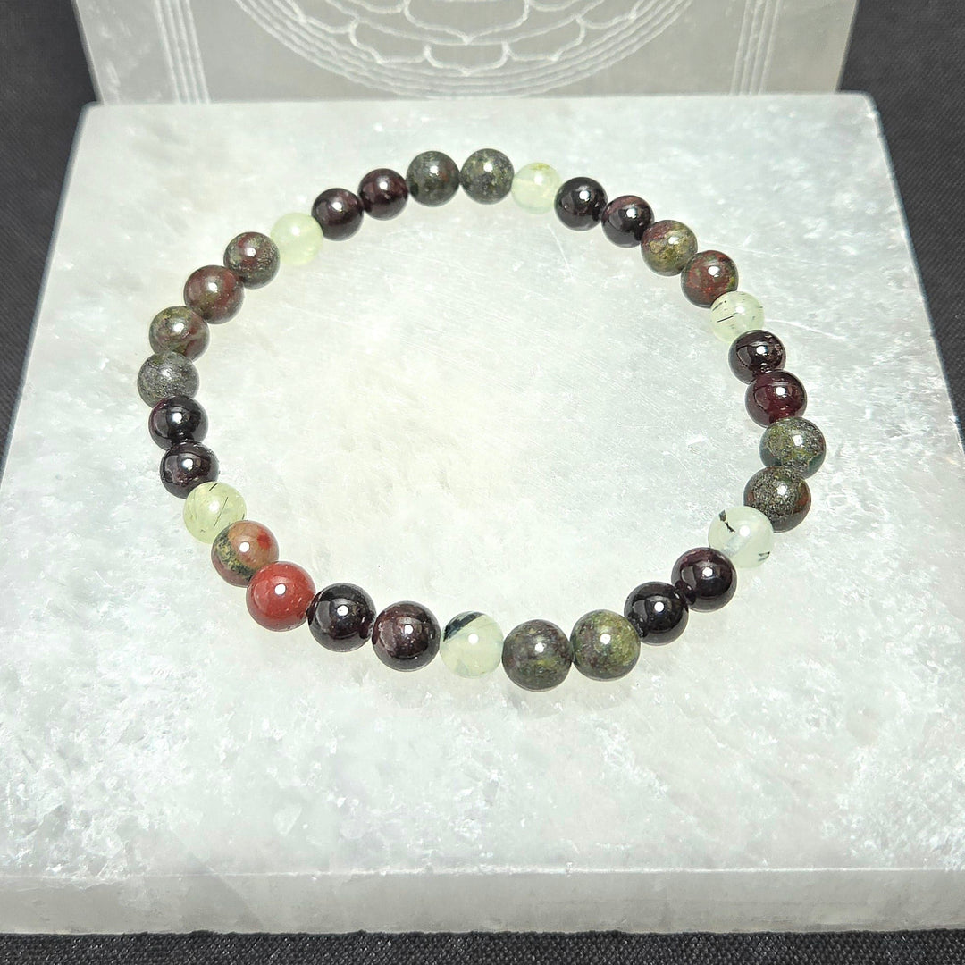 Dragons Blood Garnet & Prehnite Bracelet | The Harmony Store Bracelet