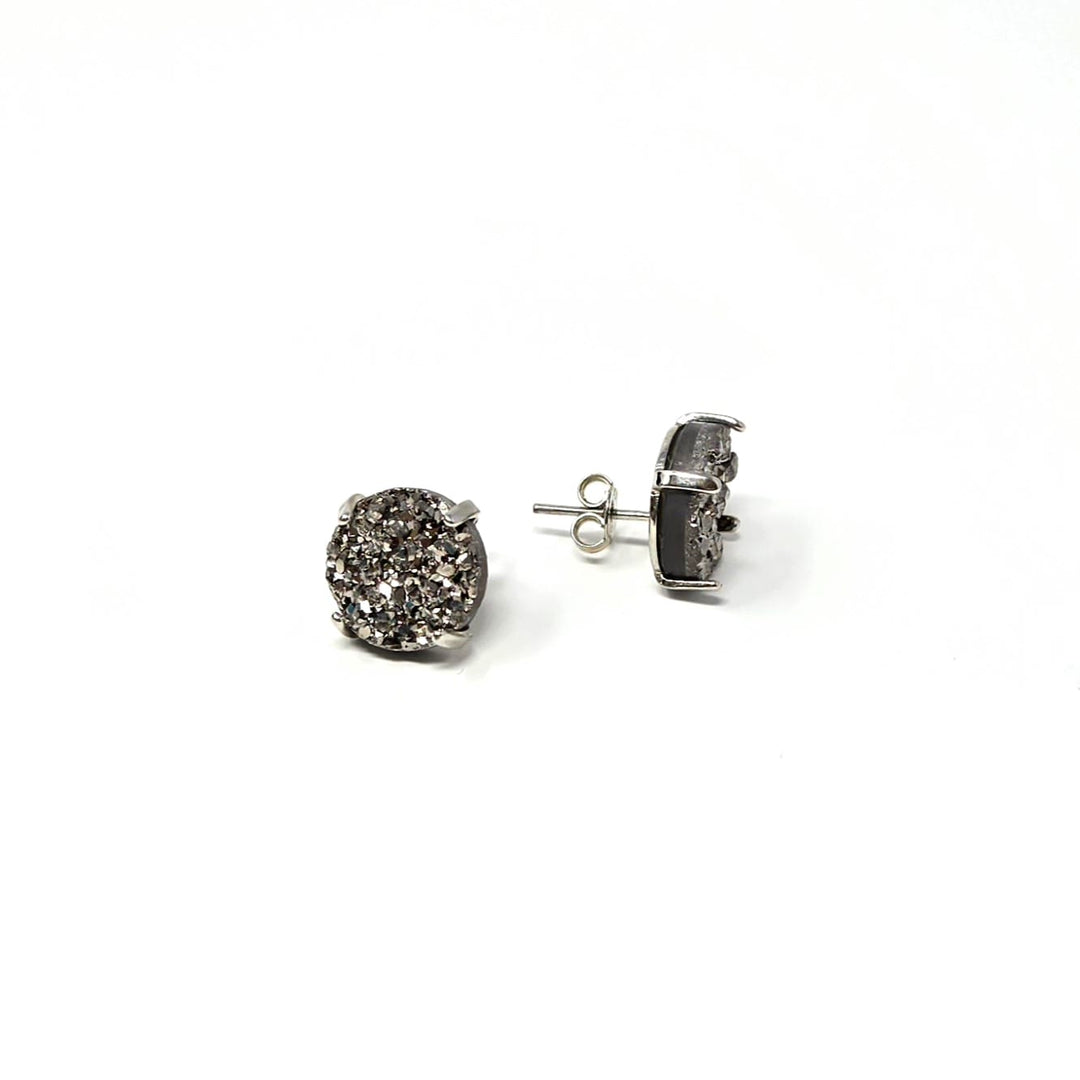Druzy Stud Earrings Silver Plated | The Harmony Store Earrings