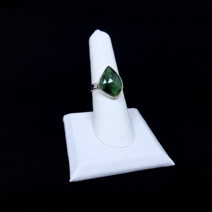 Emerald Faceted 925 Silver Ring | The Harmony Store Ring