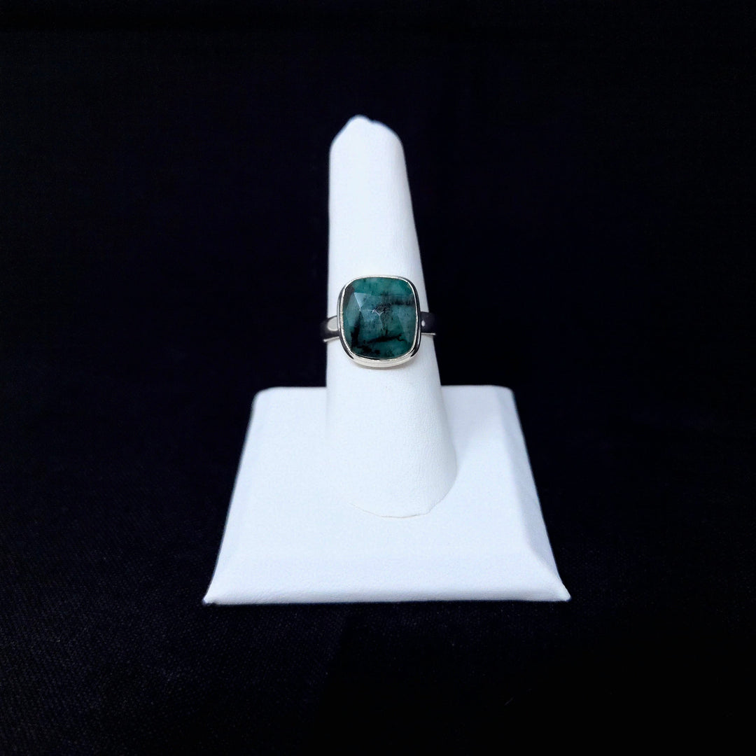 Emerald Faceted 925 Silver Ring | The Harmony Store Ring