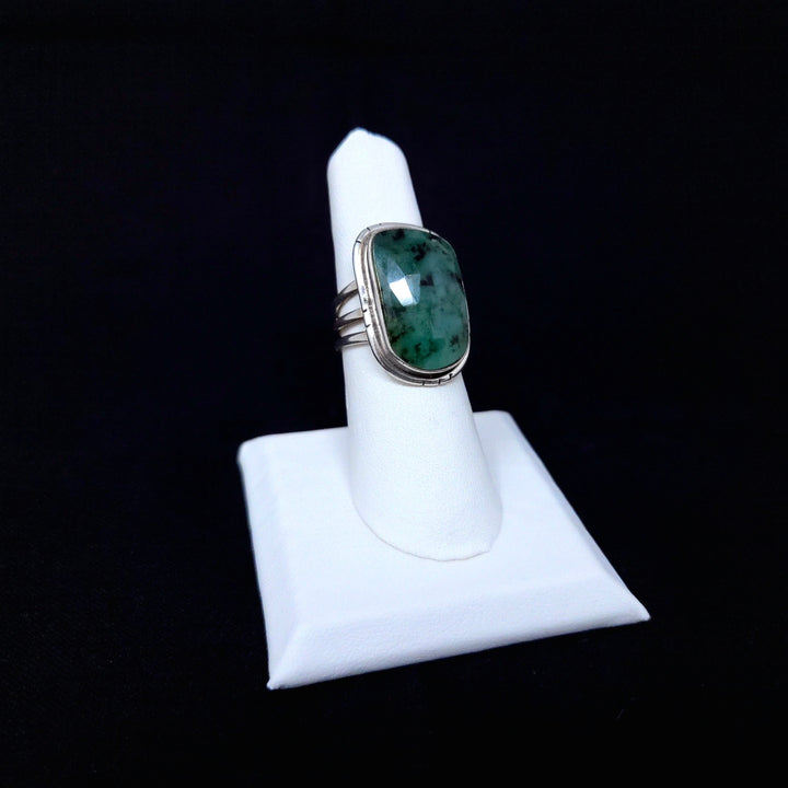 Emerald Faceted 925 Silver Ring | The Harmony Store Ring