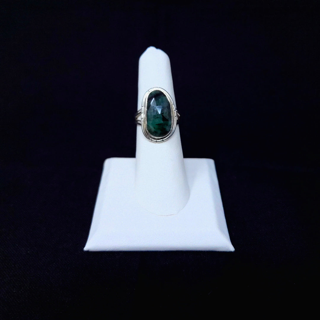 Emerald Faceted 925 Silver Ring | The Harmony Store Ring