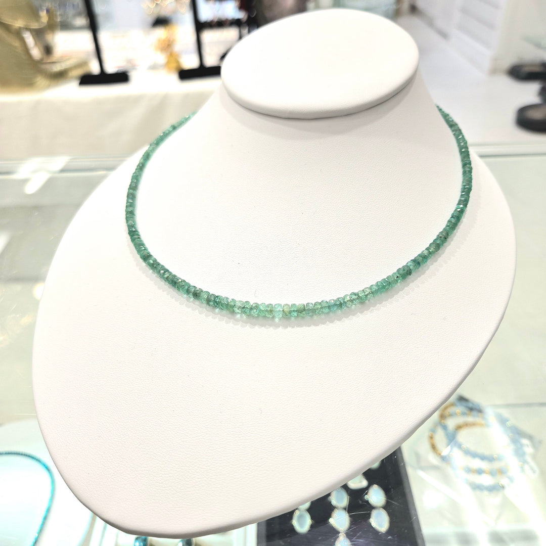 Emerald Rondel Micro Necklace 3mm | The Harmony Store Necklace
