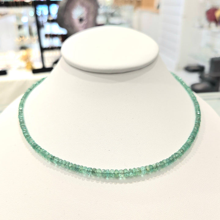Emerald Rondel Micro Necklace 3mm | The Harmony Store Necklace