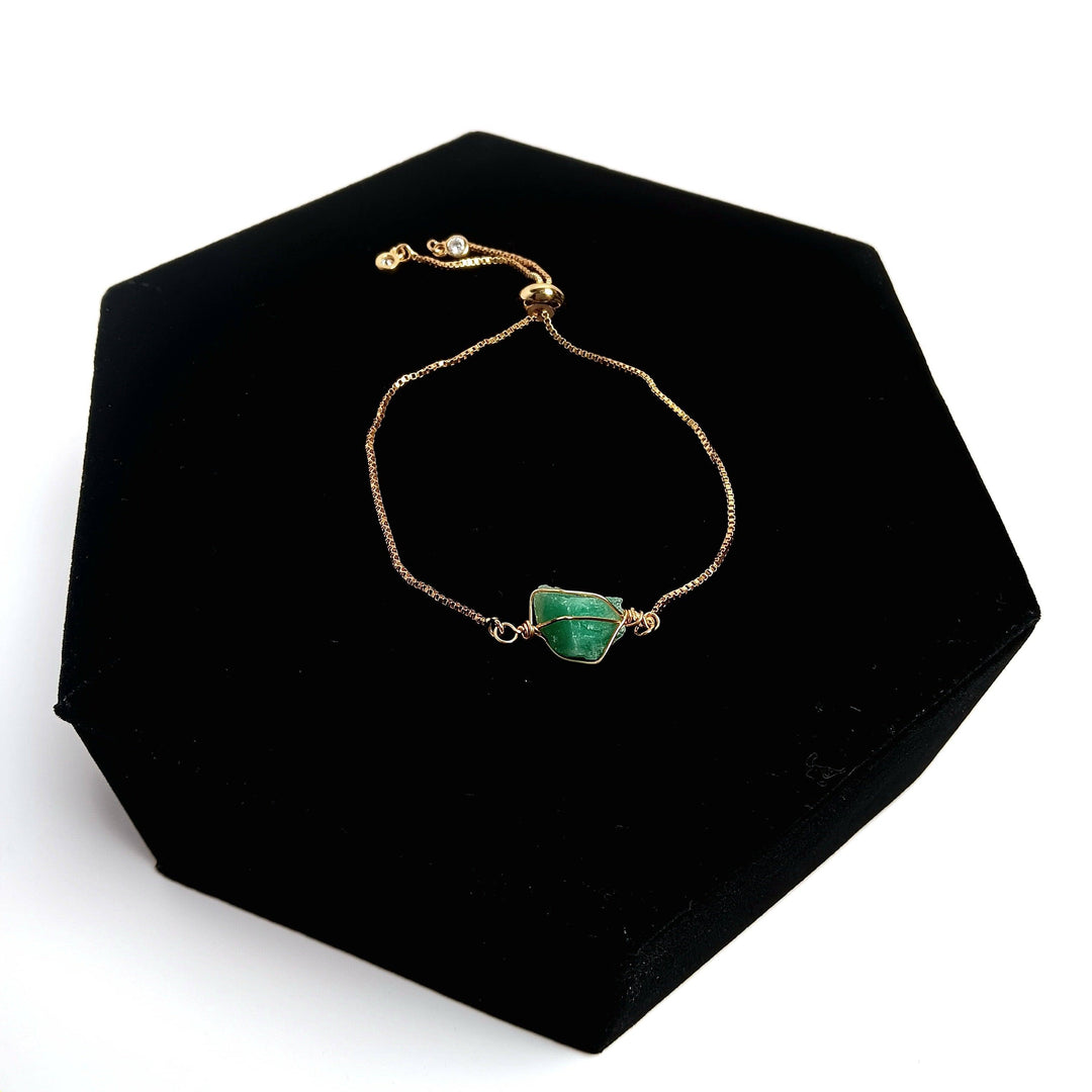 Emerald Rough Wrapped Bracelet | The Harmony Store Bracelet