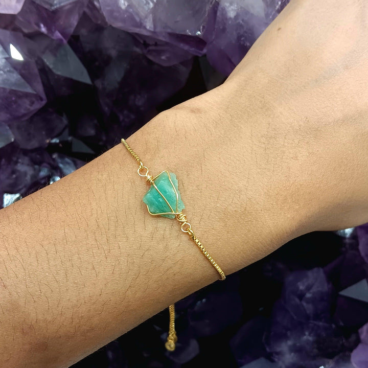 Emerald Rough Wrapped Bracelet | The Harmony Store Bracelet