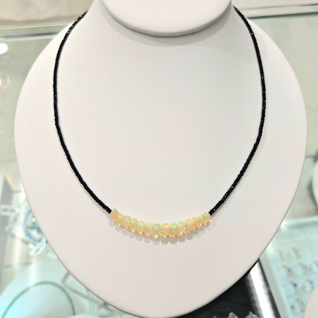 Ethiopian Opal White Topaz Necklace | The Harmony Store Necklace