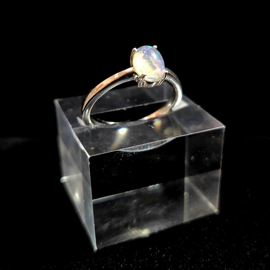 Ethiopian Opal Smooth 925 Silver Ring | The Harmony Store Smooth