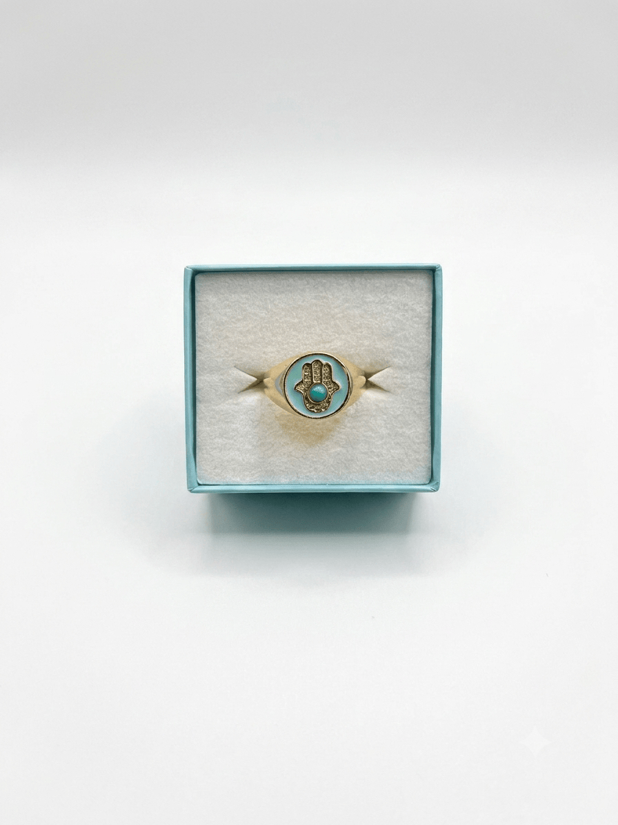 Evil Eye Hamsa Ring Adjustable | The Harmony Store Ring