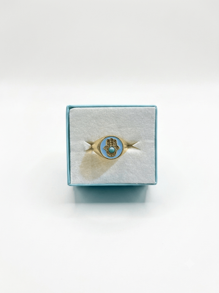 Evil Eye Hamsa Ring Adjustable | The Harmony Store Ring