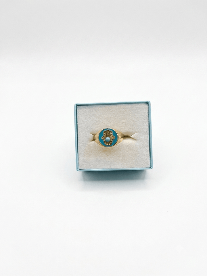 Evil Eye Hamsa Ring Adjustable | The Harmony Store Ring