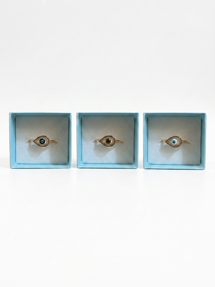 Evil Eye Large Adjustable Ring | The Harmony Store Ring