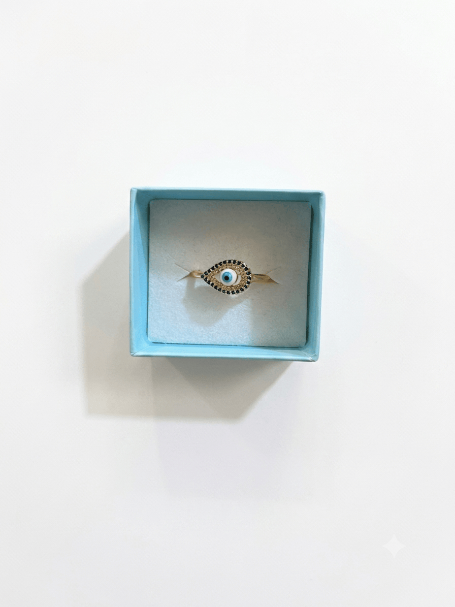 Evil Eye Large Adjustable Ring | The Harmony Store Ring