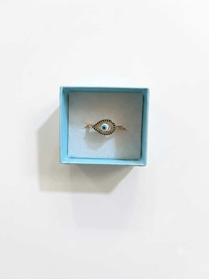 Evil Eye Large Adjustable Ring | The Harmony Store Ring