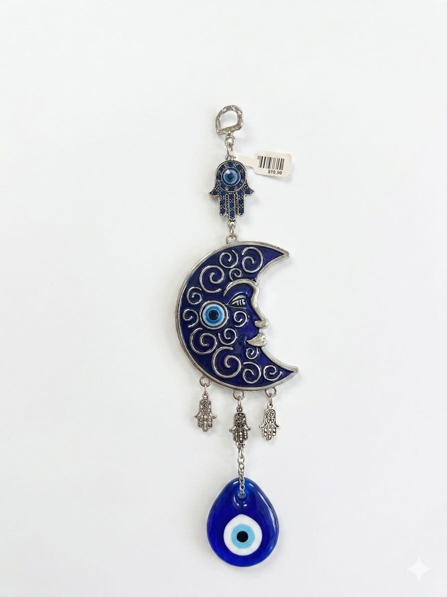 Evil Eye Moon Metal Wall Hanging | The Harmony Store Home Decor