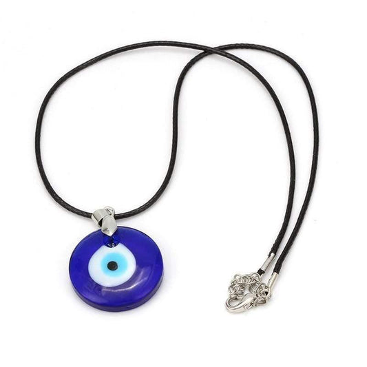 Evil Eye Pendant on Leather Cord - The Harmony Store