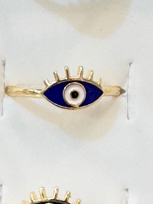 Evil Eye Ring EyeLash Small Adjustable - The Harmony Store