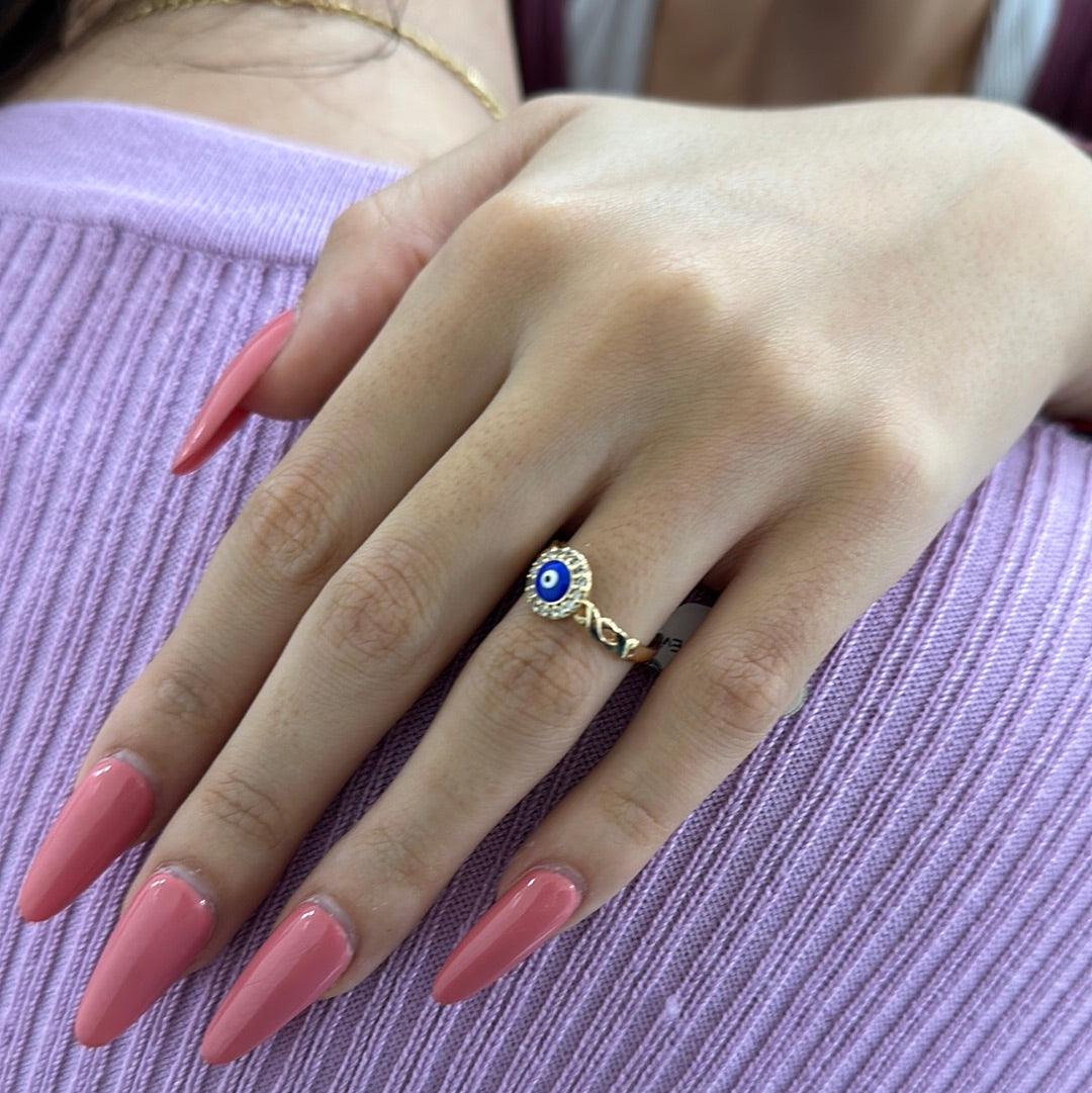 Evil Eye Medium Ring Adjustable | The Harmony Store Ring
