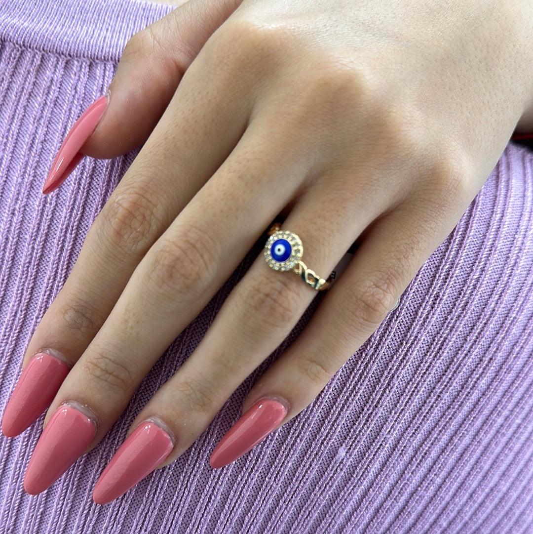 Evil Eye Medium Ring Adjustable | The Harmony Store Ring