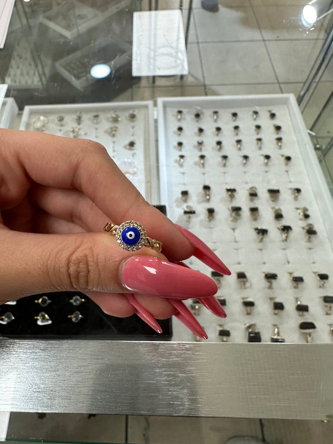 Evil Eye Medium Ring Adjustable | The Harmony Store Ring