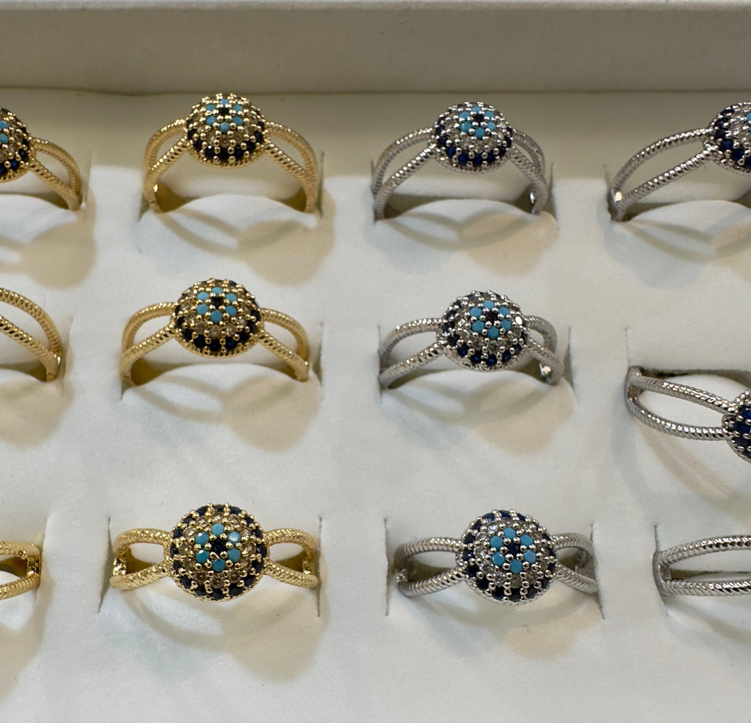 Evil Eye Umbrella Ring Adjustable | The Harmony Store Ring
