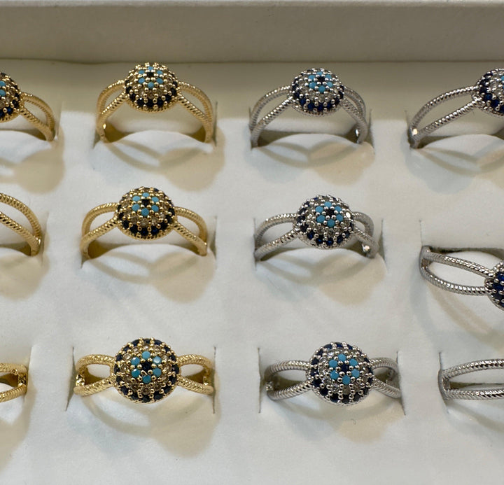 Evil Eye Umbrella Ring Adjustable | The Harmony Store Ring